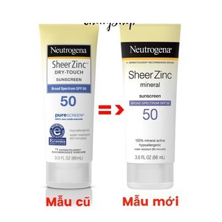 Kem Chống Nắng Neutrogena Sheer ZinC Dry Touch SPF 50 (88ml) _ NTG019CN