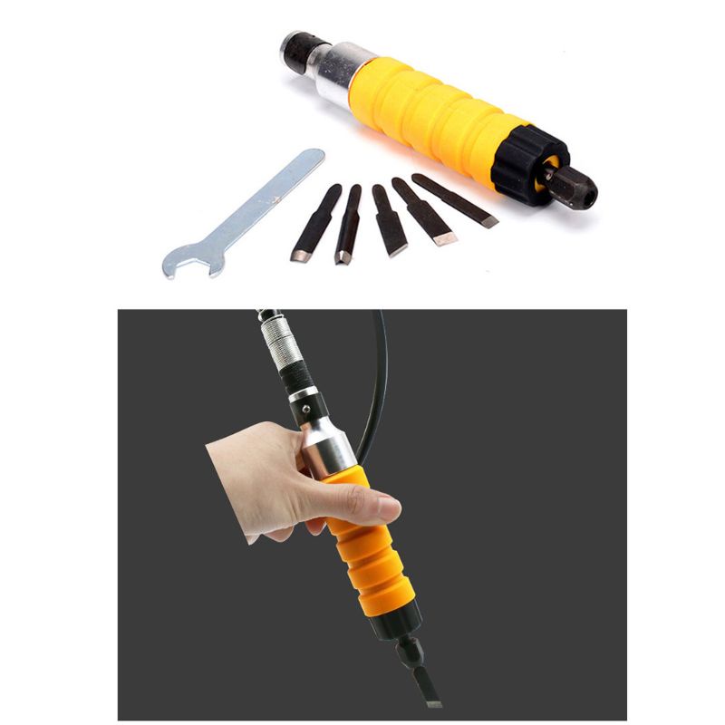 Bộ Dụng Cụ Điêu Khắc Gỗ Bằng Điện 5 Lưỡi Và 1 Cờ Lê