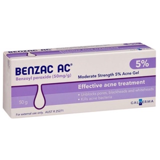 Benzac Ac 2.5% 5% Benzoyl Peroxide Kem Ngừa Mụn
