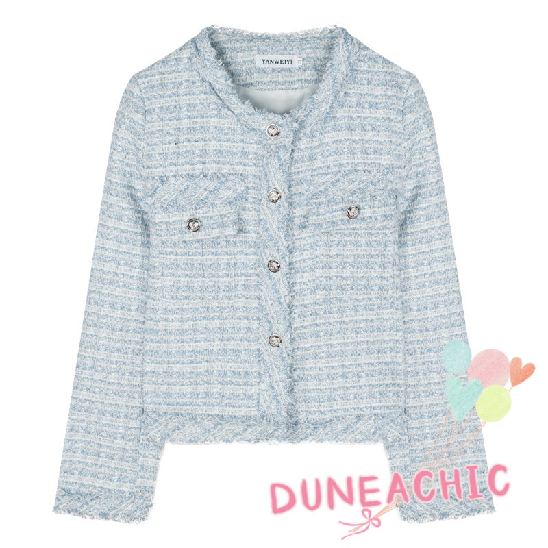 DUNEA Áo Khoác Tweed Dài Tay Thời Trang Gợi Cảm Dành Cho Nữ