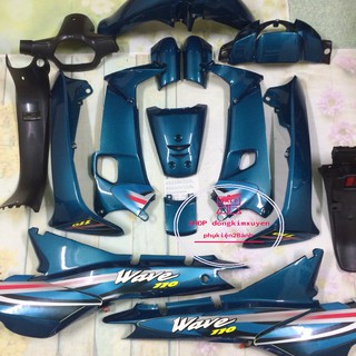 Vỏ nhựa wave alpha 110 - dàn áo xe Wave nhỏ - wave alpha,-đời đầu nhựa ABS-màu ngọc