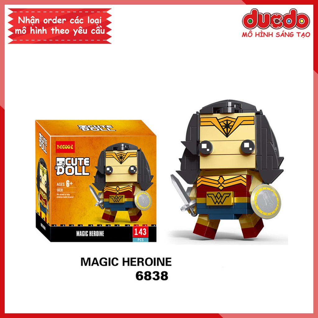 Brick Headz trong Justice League - Đồ chơi Lắp ghép Mô hình Batman Mini Minifigures DECOOL 6835-6840 BrickHeadz