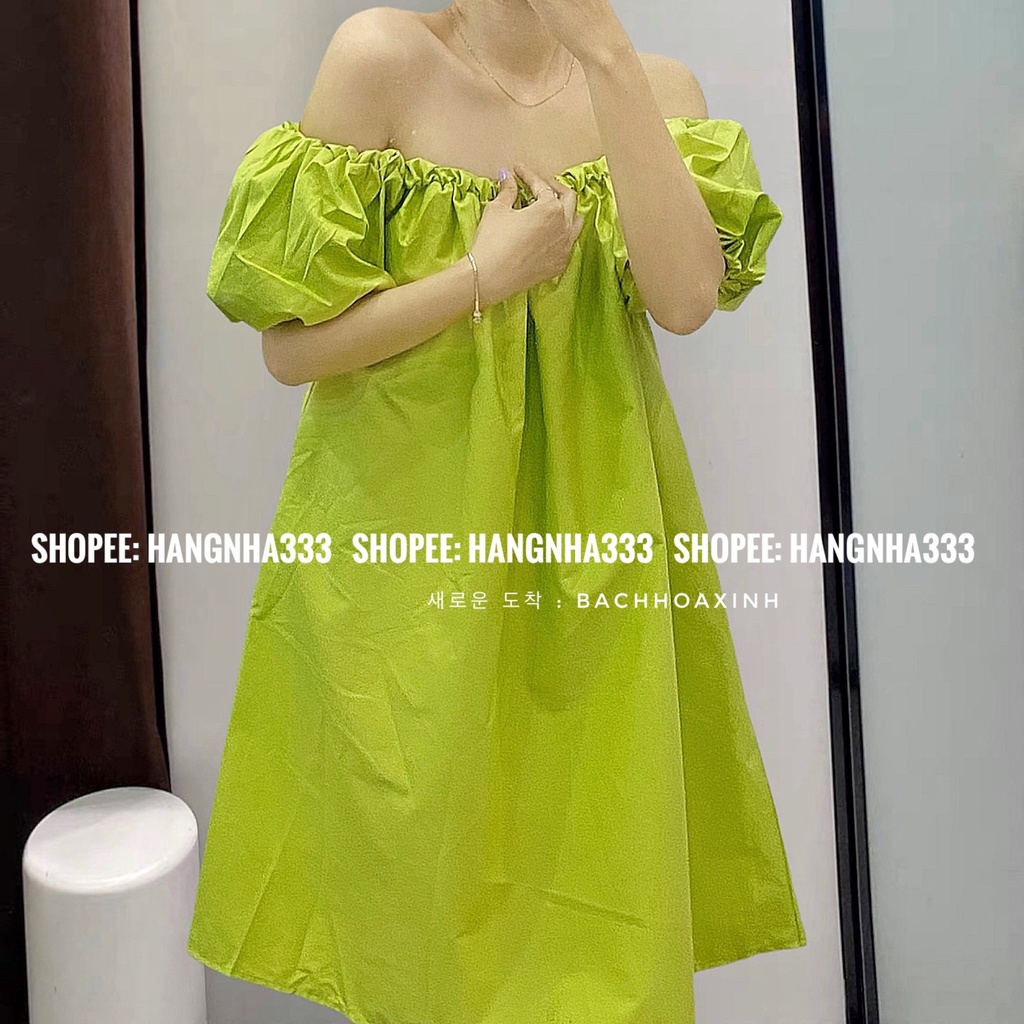 NEW || Đầm tay phồng bẹt vai form ngắn xòe babydoll siêu xinh nhiều màu Ulzzang
