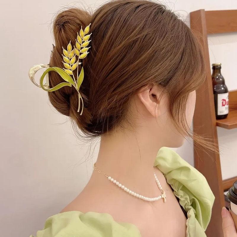 Kẹp tóc càng cua lúa mì kiểu dáng sang trong vintage T15