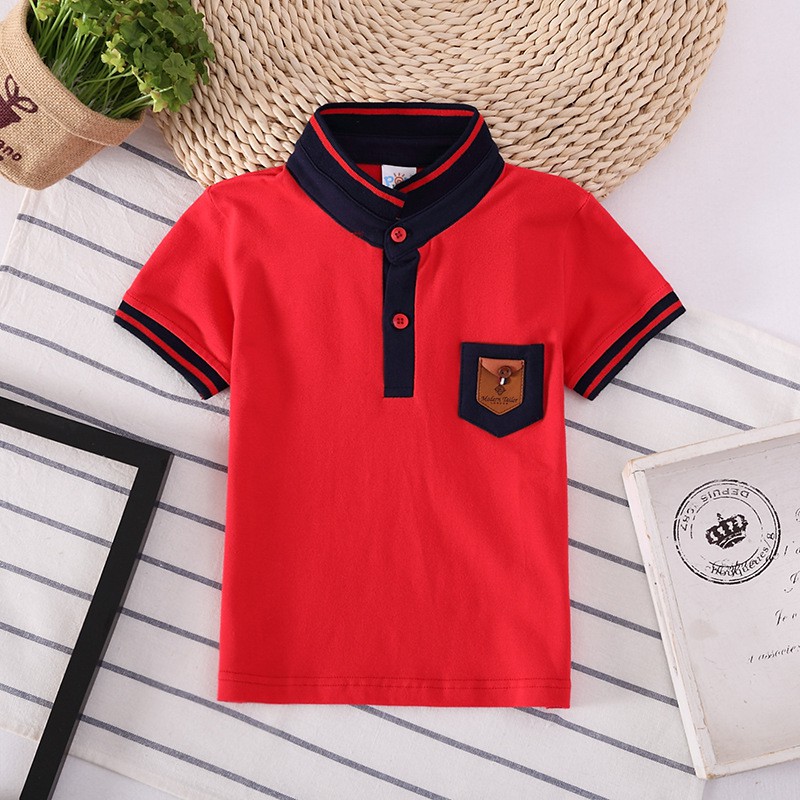 Áo Thun Polo Tay Ngắn Chất Liệu Cotton Cho Bé Trai