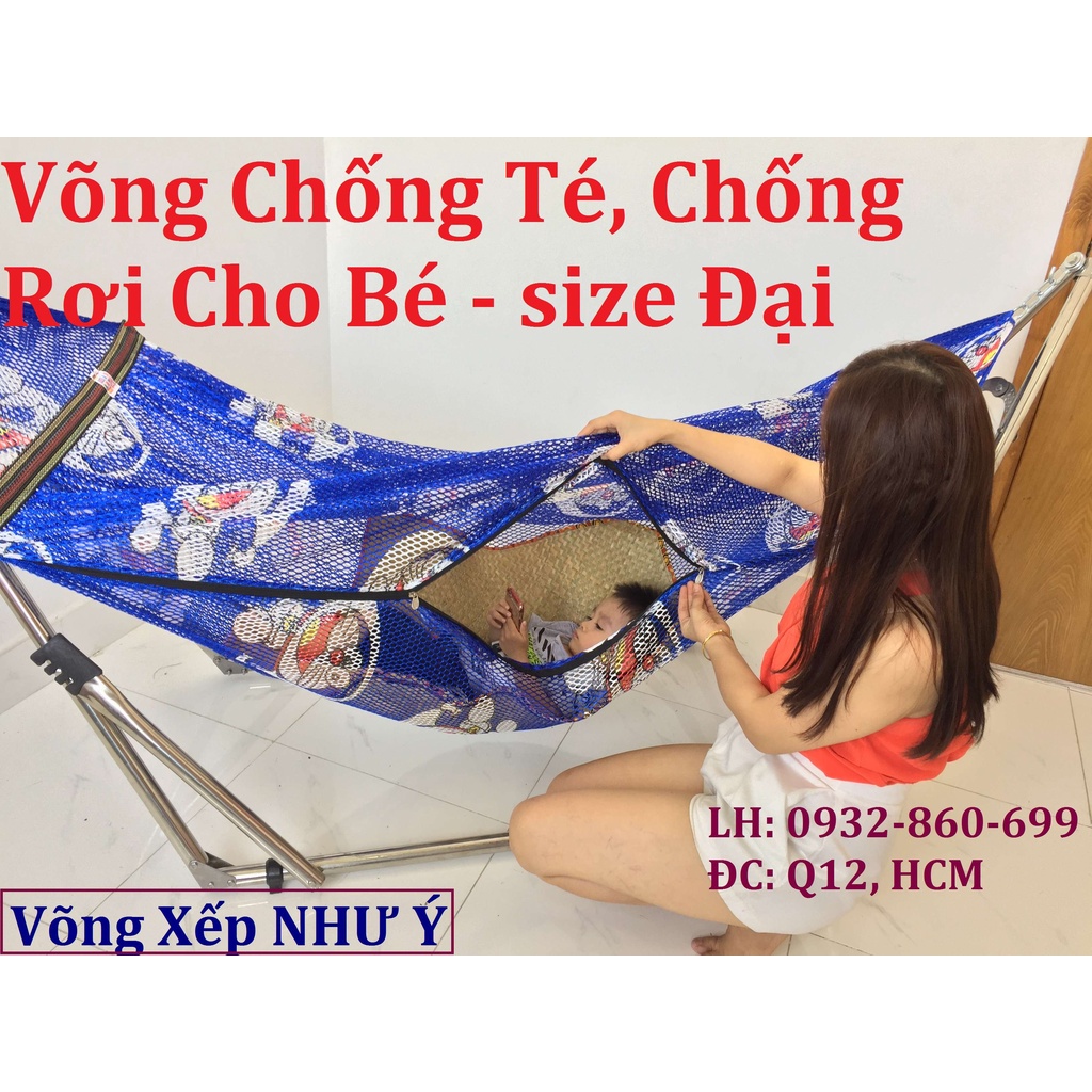Lưới võng đôrêmon thông minh chống té cho em bé size đại an toàn tuyệt đối cho trẻ dùng cho cả gia đình