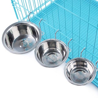 bát ăn cho chó mèo- bát inox gắn chuồng
