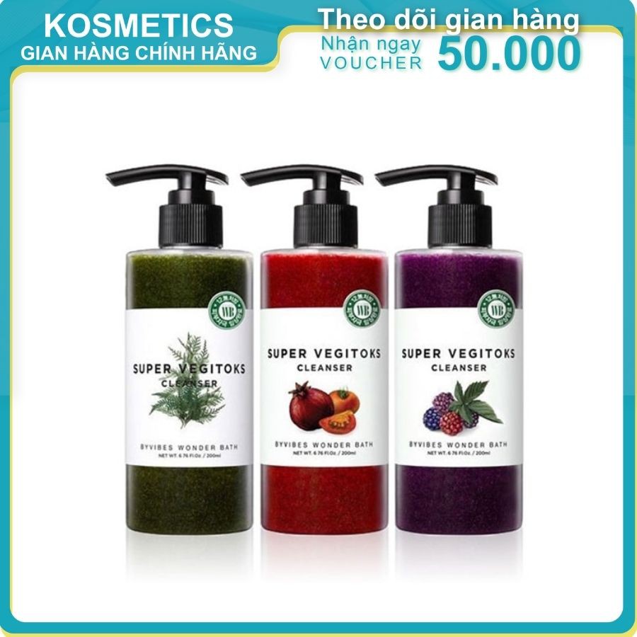 Sữa Rửa Mặt Thải Độc Rau Củ Byvibes Wonder Bath 3 In 1 Super Vegitoks Cleanser 300ML -Tặng Mini Size | BigBuy360 - bigbuy360.vn