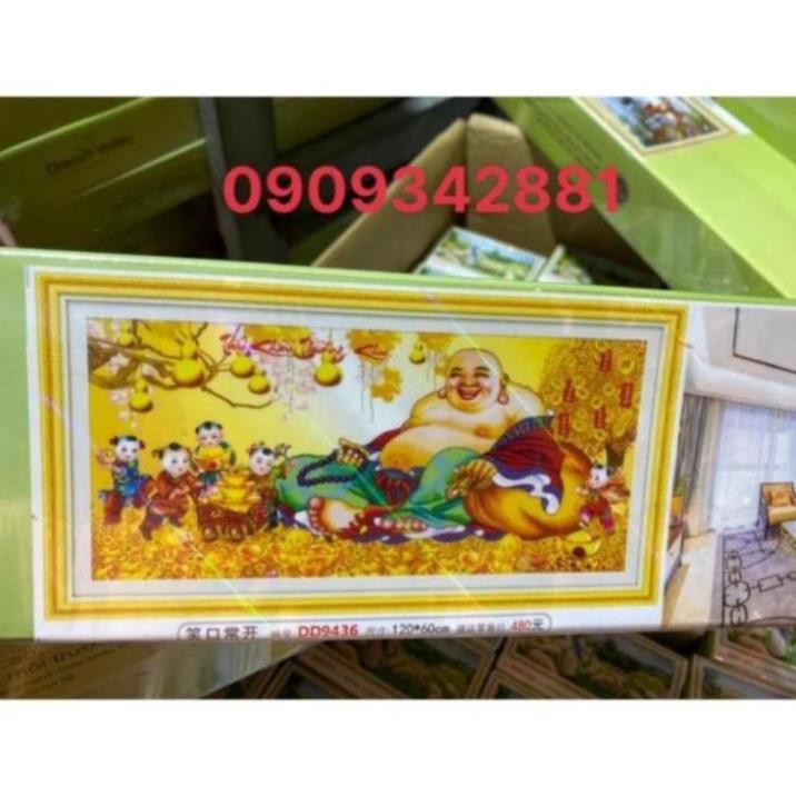 Tranh đính đá phong cảnh  Di Lạc thân yêu mẫu mới. dream valley 1m2 x 60  cm -D9436 ( chưa đính)