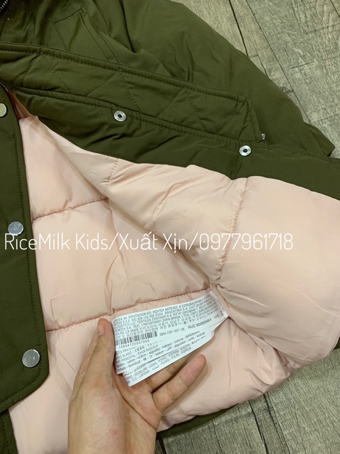 Áo khoác ZARA Parka Màu Xanh Rêu xuất dư xịn cho bé