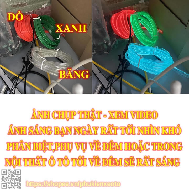 Chỉ viền nội thất ô tô 5 mét LED trang trí