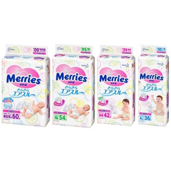 Tã Bỉm Merries Dán/Quần Nội Địa Nhật cm/ jumbo/ cao cấp NB96/S88/M68/L58/M64/L50/XL44/XXL28/M58TC