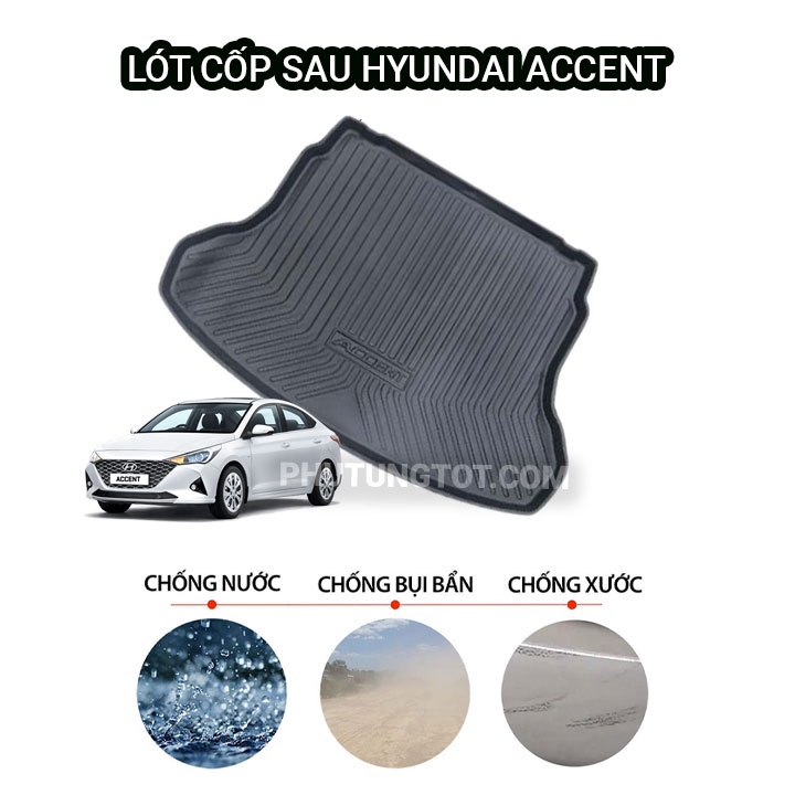 Lót cốp sau ô tô Hyundai Accent đời 2019 2020 2021 2022 nhựa dẻo cao cấp siêu bền