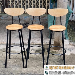 Ghế cao 75cm màu gỗ dùng để ban công, quầy bar, đảo bếp, cafe mới 💯