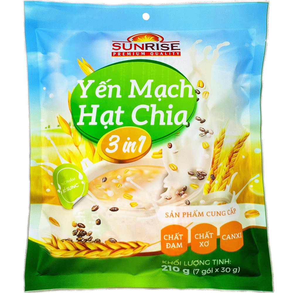 Yến mạch nếp cẩm3 in 1 SUNRISE Gói 500g