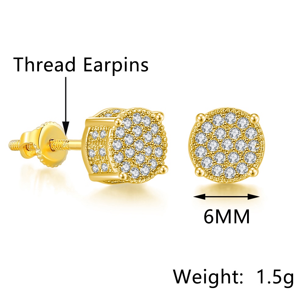 Bông Tai Đính Đá Zircon Thời Trang Unisex OHE001