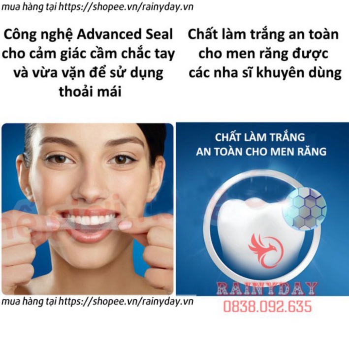 Hộp 14 miếng dán trắng răng tiện lợi 3D White Teeth Whitening Strips dán tẩy trắng răng - 7 gói