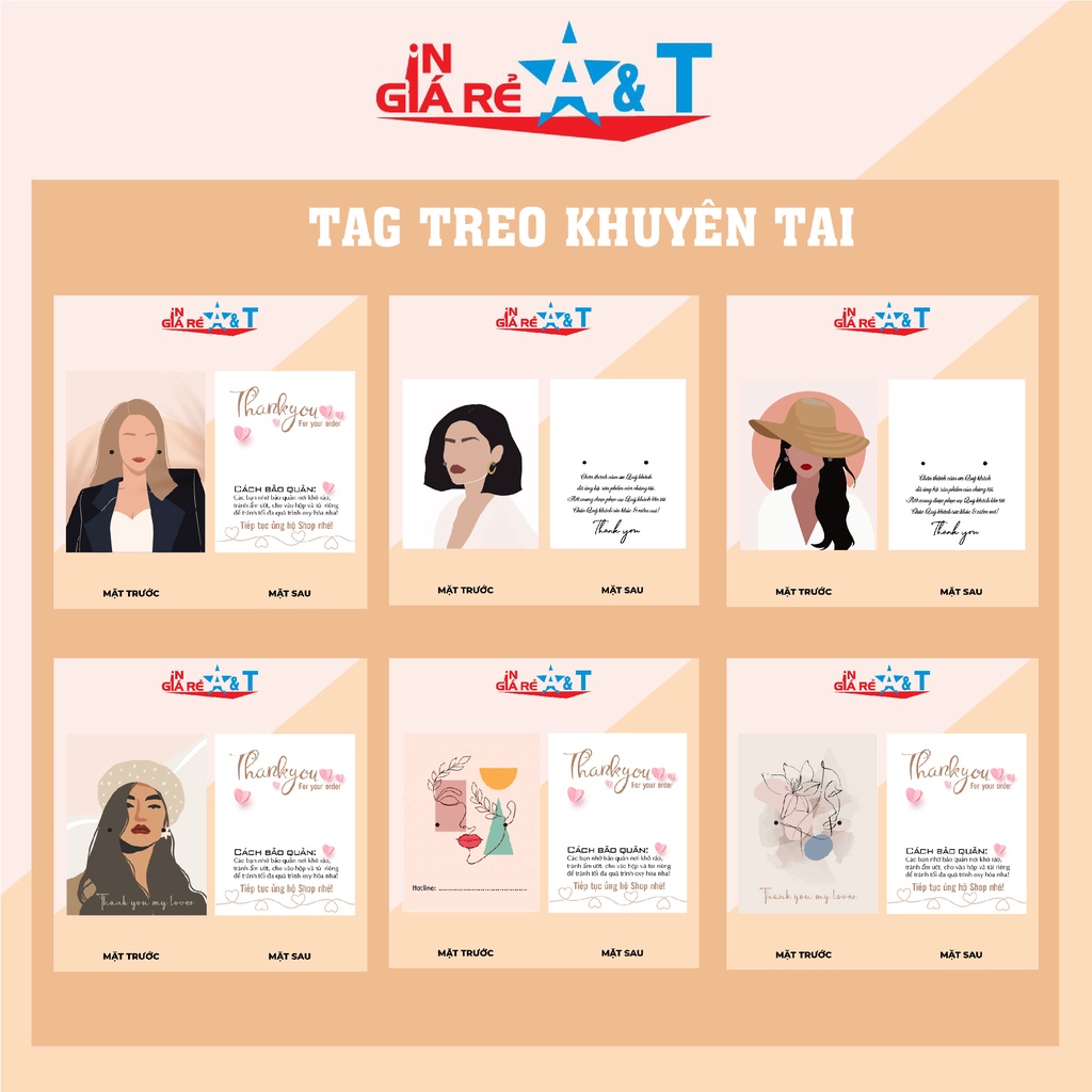 ❣️NHÃN MÁC TAG BÌA GIẤY TREO KHUYÊN TAI - TỔNG HỢP NHIỀU MẪU - 100 cái sang trọng