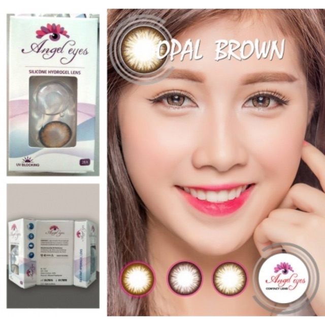 💕 Kính giãn tròng LENS SILICONE - Màu Opal Brown 💕Không độ /  Có độ