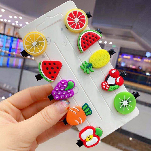 Set 10 kẹp tóc nhiều hình siêu dễ thương cho bé