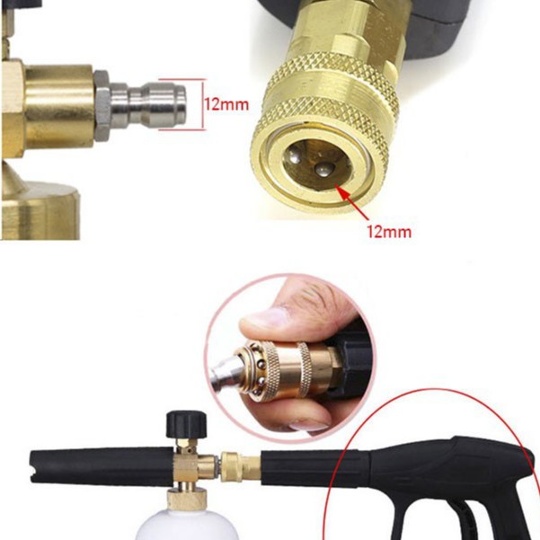 Đầu cái nối nhanh 1/4-nối béc súng xịt của máy rửa xe áp lực cao (ren vặn trong 14mm)