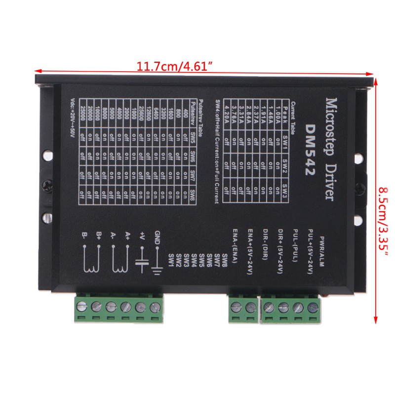 Black DM542 Stepper Motor Driver For 57 86 Series 2-phase Digital Stepper Motor Driver