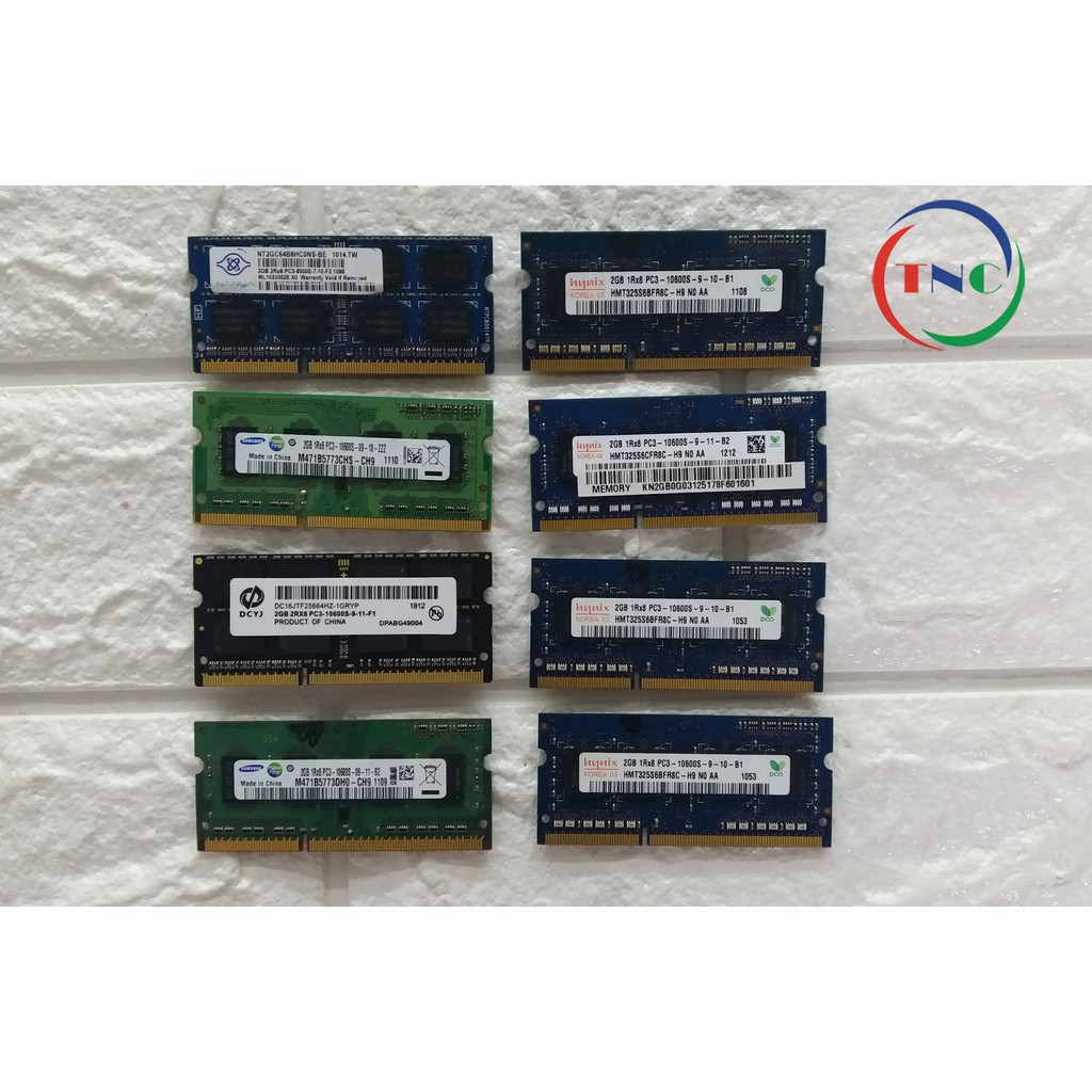 📌 RAM Laptop 2G DDR3 cũ tháo máy Bus 1333 / Bus 1600 / Bus 1066 MHz (Ram Laptop PC3-2G cũ)
