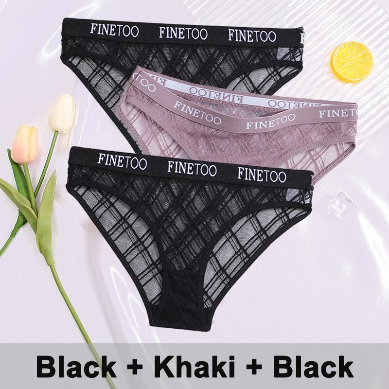 Set 3 quần lót CUTEBYTE lưới phối ren quyến rũ dành cho nữ
