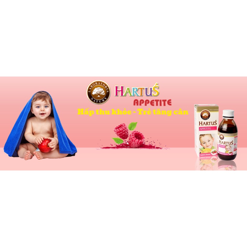 Siro ăn ngon cho bé Hartus Appetite - cho trẻ từ 6 tháng, 1, 2 tuổi giúp hết biếng ăn, ăn nhanh hơn