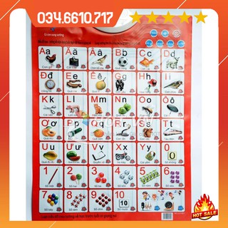 Bảng điện tử chữ cái và số cho bé (Mặt sau có bảng cửu chương)
