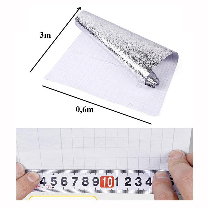 Cuộn giấy decal bạc dán bếp tráng nhôm cách nhiệt chống thấm khổ 40cm,  60cm