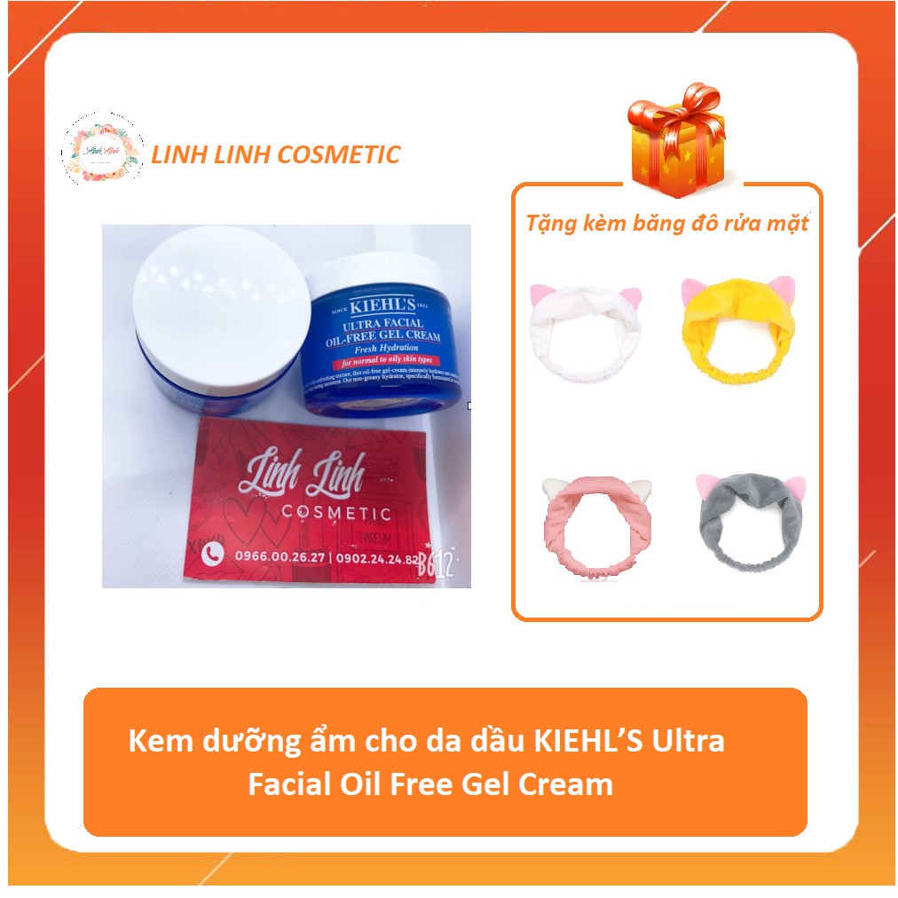 [tặng kèm băng đô] Gel Dưỡng Ẩm kiehl's Ultra Facial Oil Free Gel Cream