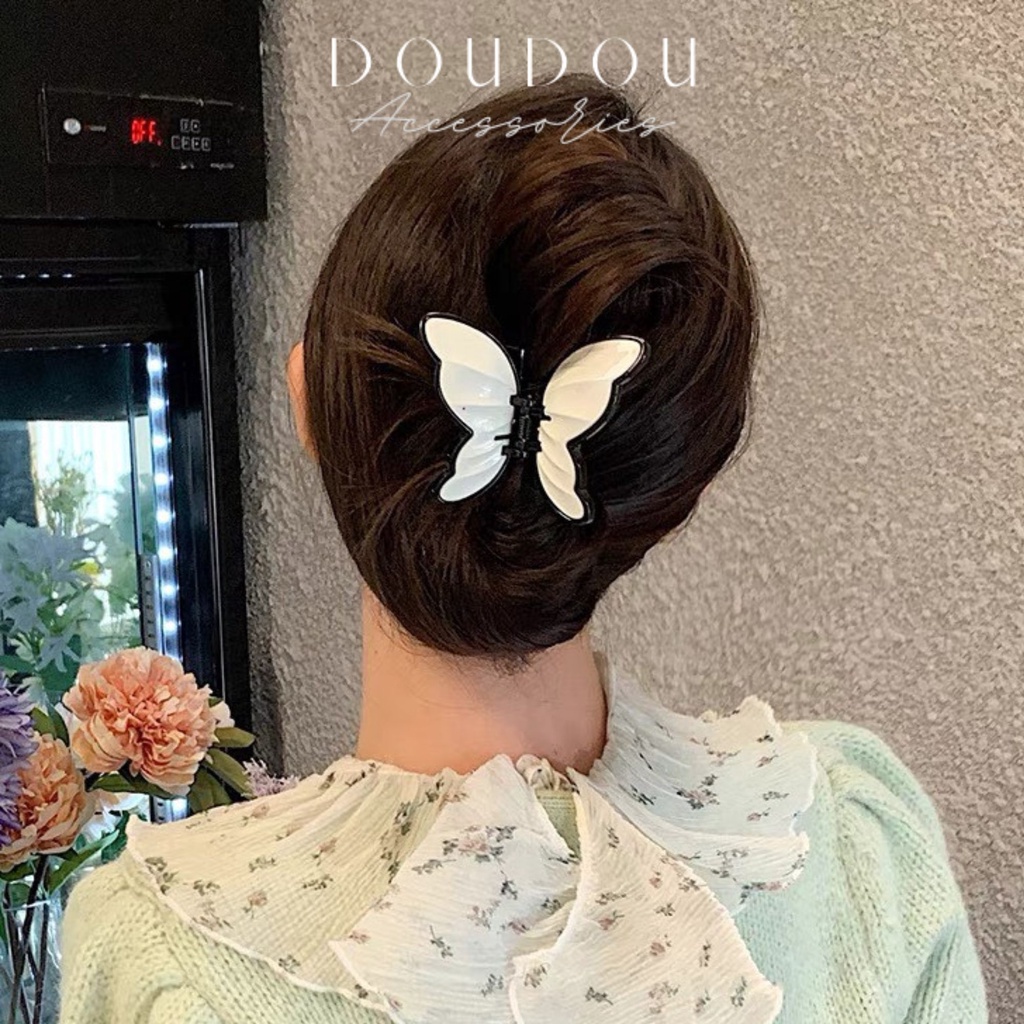 Phụ kiện kẹp tóc xinh DOUDOU Cặp tóc Kẹp tóc bươm bướm Hottrend Kẹp càng cua lớn style Hàn Quốc 9.5cm cho nữ ZJ042