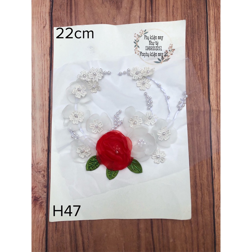 [Ảnh thật] [Có sẵn] tấm ruy băng tròn thêu hoa ruy băng cực phẩm 22cm