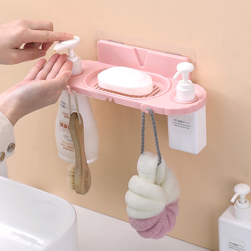 Khay/Kệ Để Xà Phòng Thoát Nước Có Gía Treo Dầu Gội