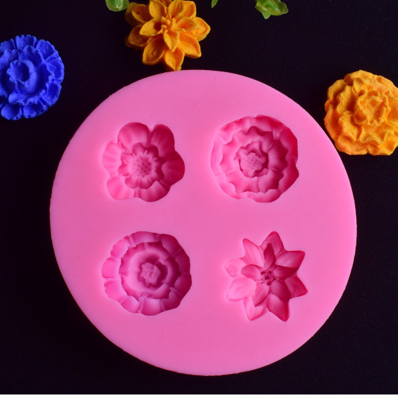 Khuôn silicon 3D hoa phăng hoa cúc