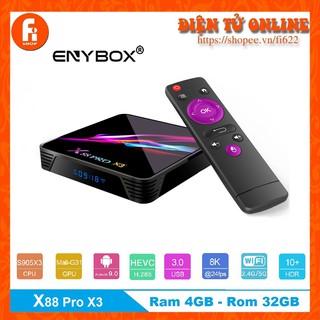 Android TV Box X88 Pro X3 - Amlogic S905X3, 4GB Ram, 32GB bộ nhớ trong, Android TV 9.0