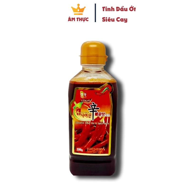 Tinh dầu ớt Capsaisin làm tokpokki, mỳ cay nhiều cấp độ Hàn Quốc - 550ml