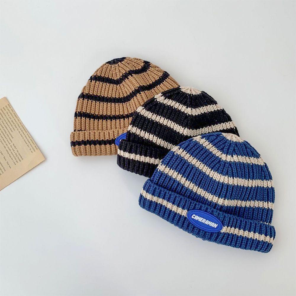 Mũ Len Beanie Kẻ Sọc Màu Dễ Thương MIHAN1 Cho Bé