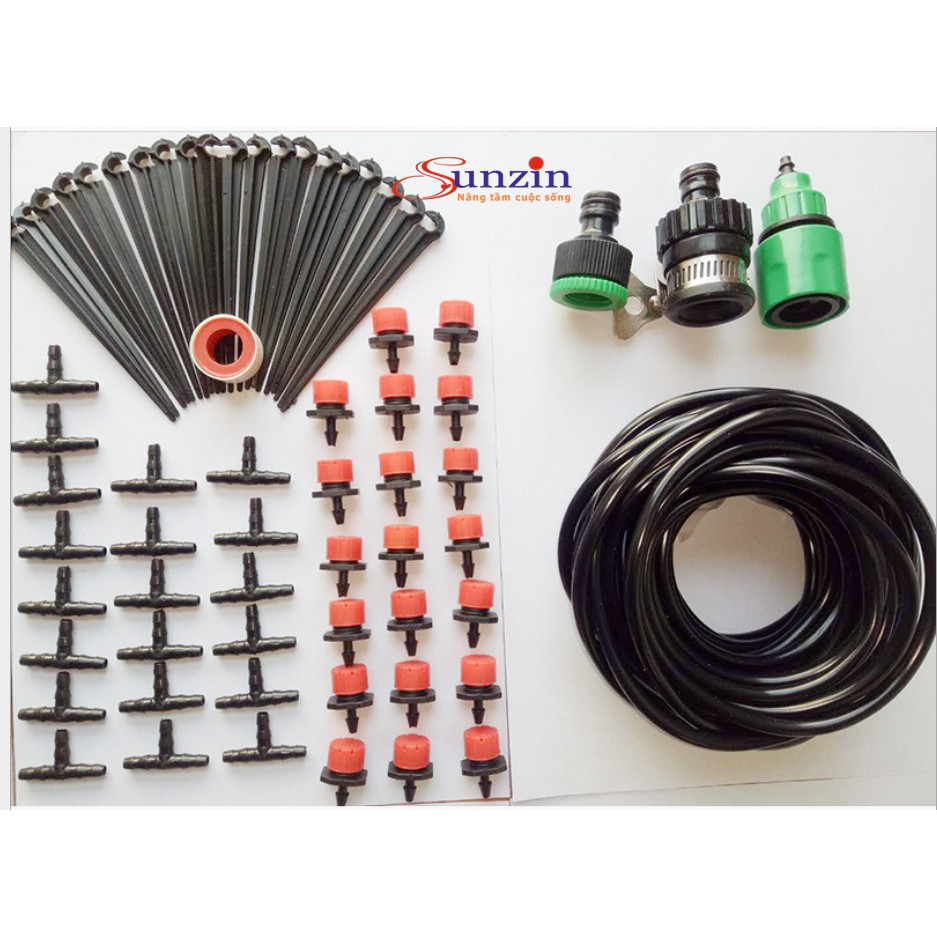 Bộ kit tưới cây, tưới rau 20 đầu phun, độ dài dây 10 mét