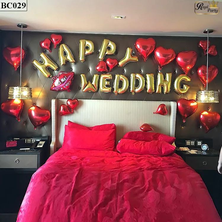 Set bóng trang trí tiệc cưới, happy wedding (nhiều mẫu)