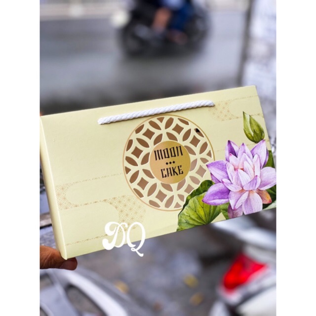 Hộp đựng 2 bánh trung thu 125-250g mẫu Sen tím
