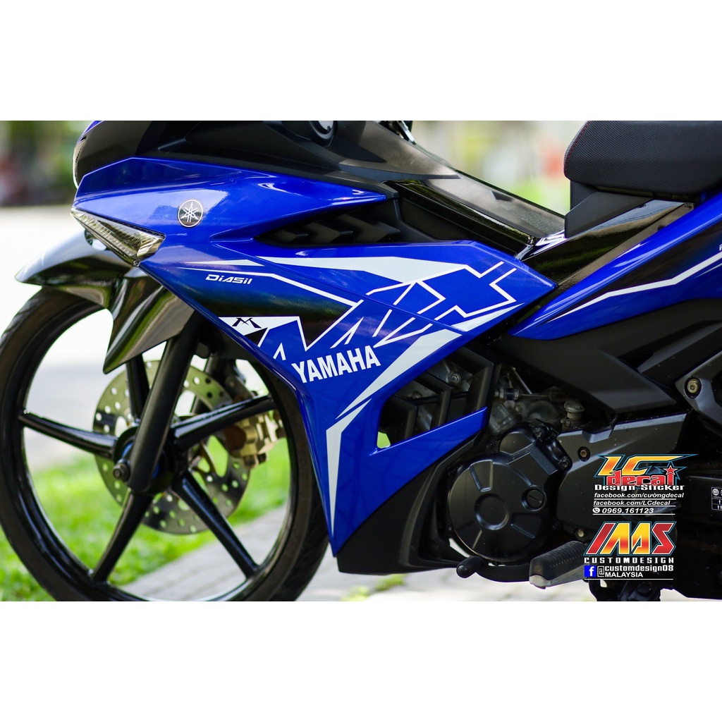 Tem Rời Dán Xe Exciter 150  Mẫu Chữ MX 2019 Xanh GP Đen Cực Chất, Hàng 3 Lớp Chất Lượng Cao Không Bay Màu