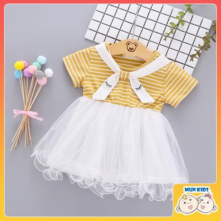 Set váy xòe dây nơ kiểu HÀN QUỐC dễ thương cho bé gái mặc hè