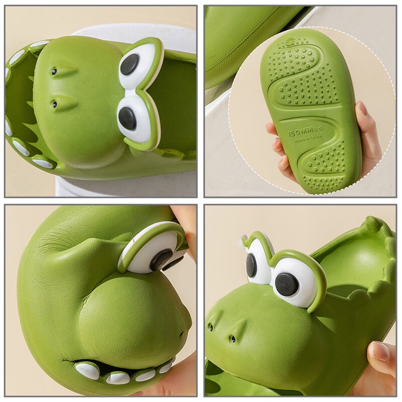 AMILA Dép Đi Trong Nhà Đế Dày Chống Trượt Họa Tiết Khủng Long Hoạt Hình Cho Bé bé trai và bé gái dép hoạt hình