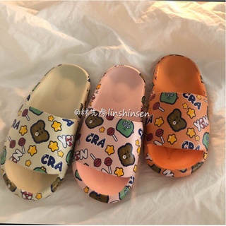Dép quai ngang unisex thời trang ulzzang bánh mỳ hình gấu, kẹo mút ngộ nghĩnh (dkm20)