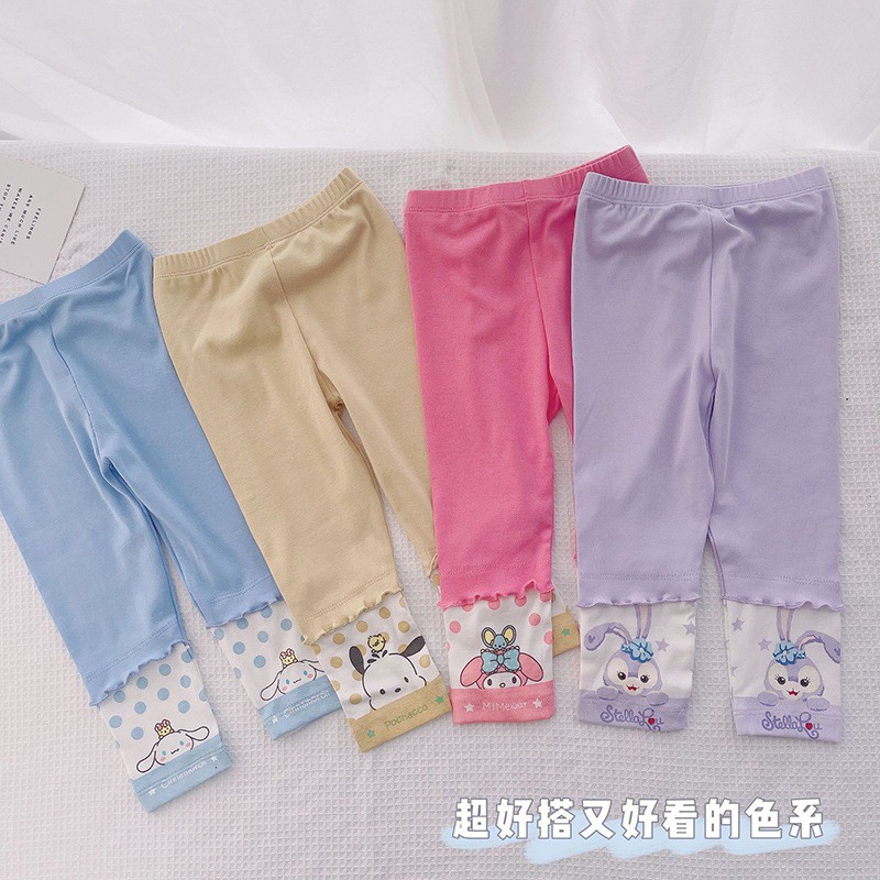 Quần Legging Cotton In Hoạt Hình Dễ Thương Cho Bé Gái