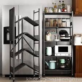 Kệ Sắt Đa Năng - Kệ Gấp Gọn 5 Tầng, 4 Tầng, 3 Tầng Có Bánh Xe, Chịu Lực 200kg