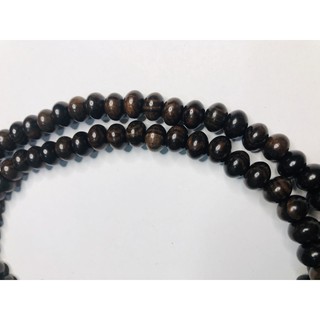 tràng hạt dẹt 108hạt gỗ mun vân
