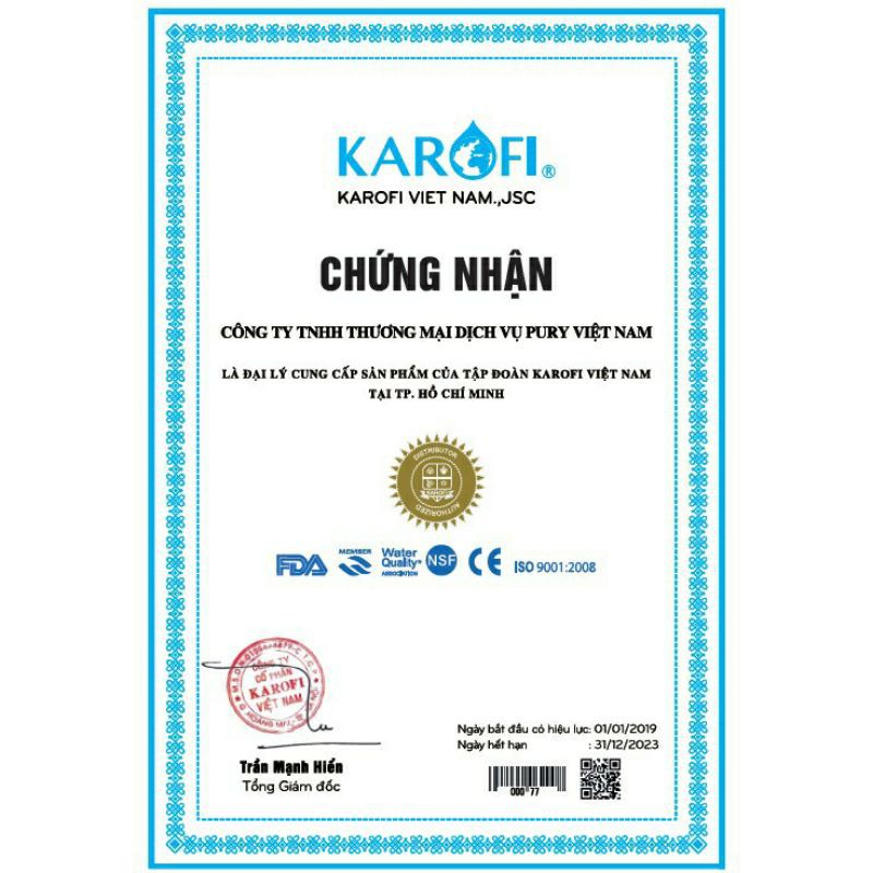 Bộ lõi lọc nước Karofi 123 chính hãng